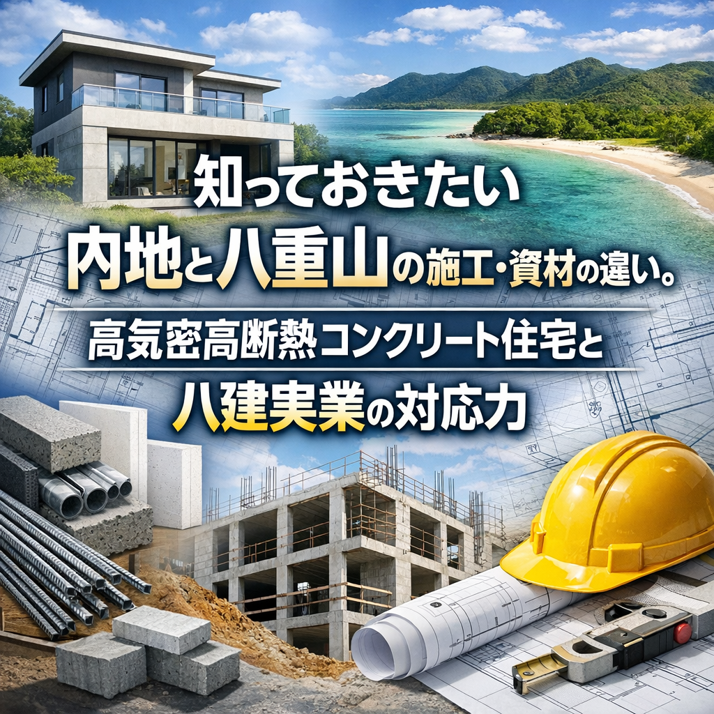 知っておきたい内地と八重山の施工・資材の違い。高気密高断熱コンクリート住宅と八建実業の対応力